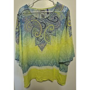 Maggie Barnes for CATHERINES Paisley Flowey Tunic Summer Holidaycore Petite 2XWP